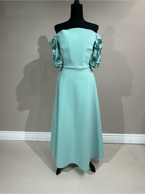 Off-Shoulder Mint Green Midi Dress from Greta Constantine size 6 NWT
